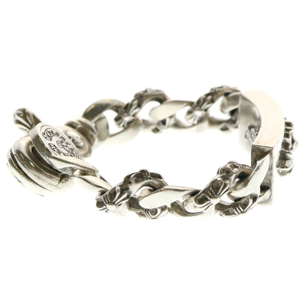 CHROME HEARTS(クロムハーツ) ID FLORAL CRS FNCY フローラルクロスIDファンシーリンク クリップ ブレスレット シルバー BCA165