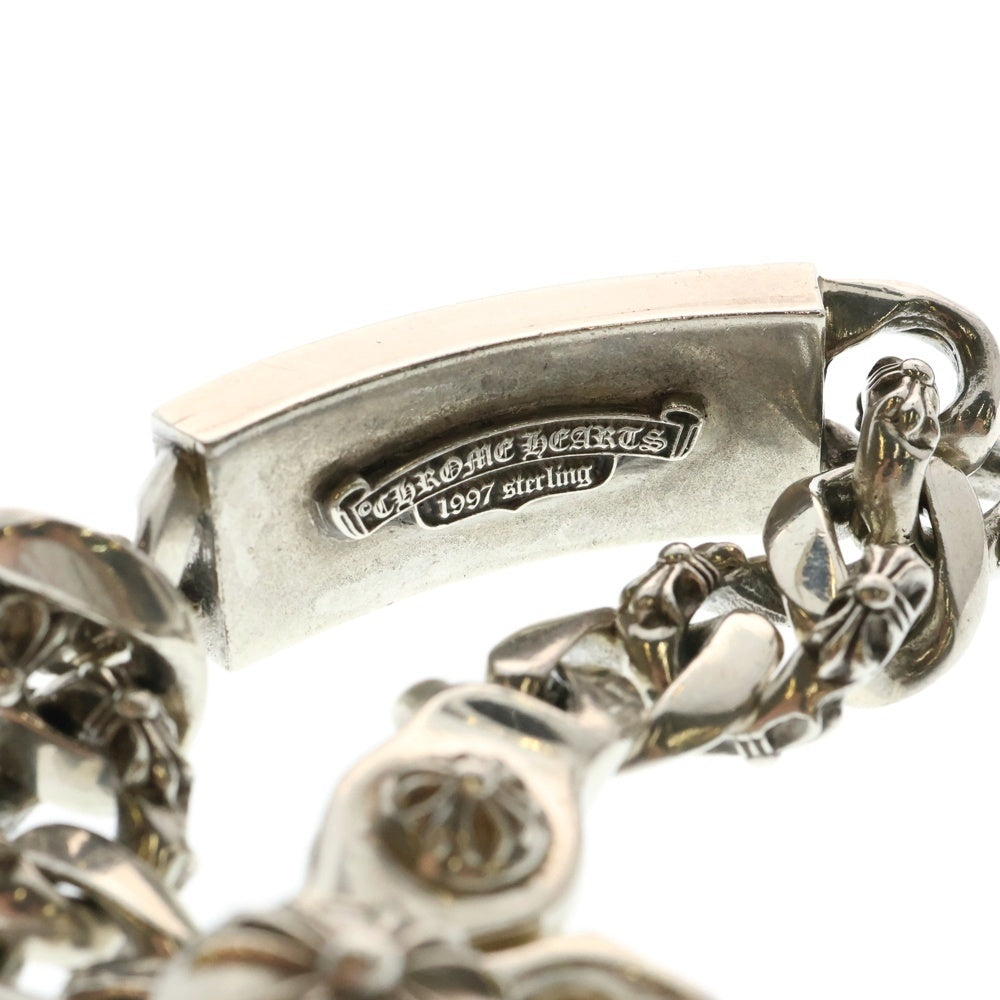 CHROME HEARTS(クロムハーツ) ID FLORAL CRS FNCY フローラルクロスIDファンシーリンク クリップ ブレスレット シルバー BCA165