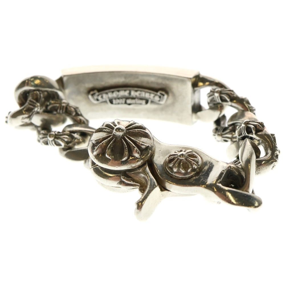 CHROME HEARTS(クロムハーツ) ID FLORAL CRS FNCY フローラルクロスIDファンシーリンク クリップ ブレスレット シルバー BCA165