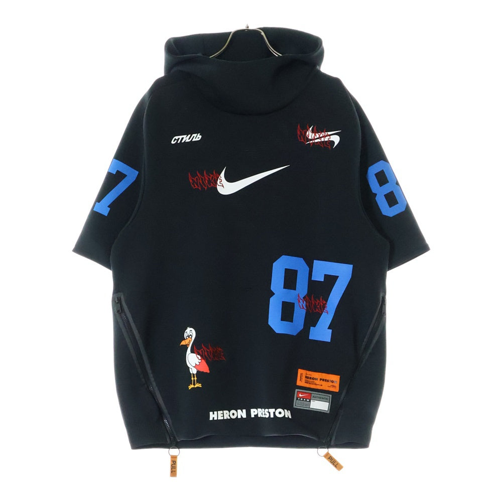 NIKE(ナイキ) ×Heron Preston SS Pullover Hoodie Jacket ヘロンプレストン プルオーバー半袖パーカー ブラック CI2975-010