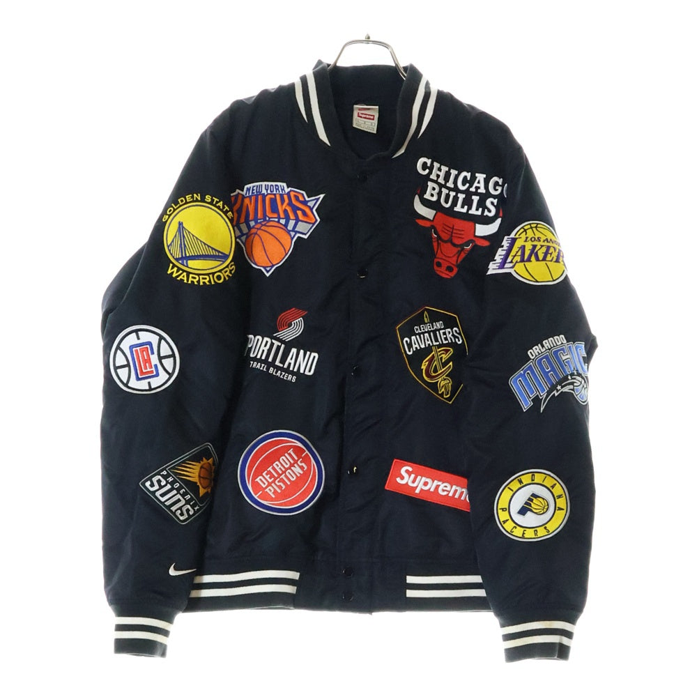 NIKE(ナイキ) 18SS×NBA Teams Warm-Up Jacket ナイキ エヌビーエー ロゴエンブロイダリー ウォームアップ スタジアムジャケット ブラック AO3631-010