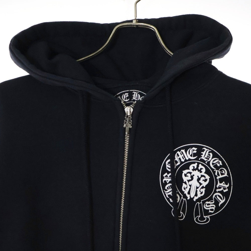 CHROME HEARTS(クロムハーツ) USA FLAG 星条旗 フラッグプリント ホースシュー ジップアップフーディー パーカー ブラック