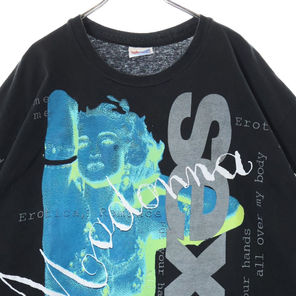 VINTAGE(ヴィンテージ) 90's MADONNA SEX BACK BACK STAGE PASS マンドンナ オーバープリント半袖Tシャツ カットソー ブラック