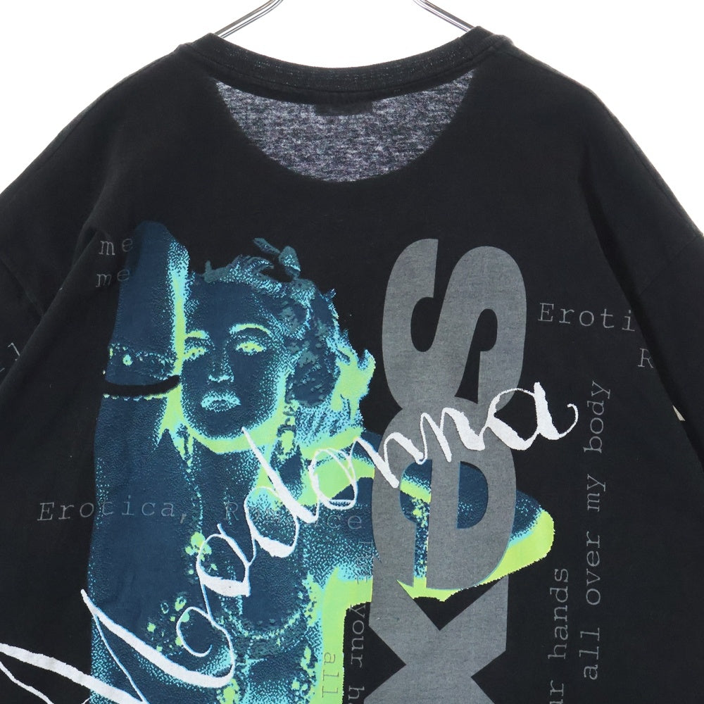 VINTAGE(ヴィンテージ) 90's MADONNA SEX BACK BACK STAGE PASS マンドンナ オーバープリント半袖Tシャツ カットソー ブラック