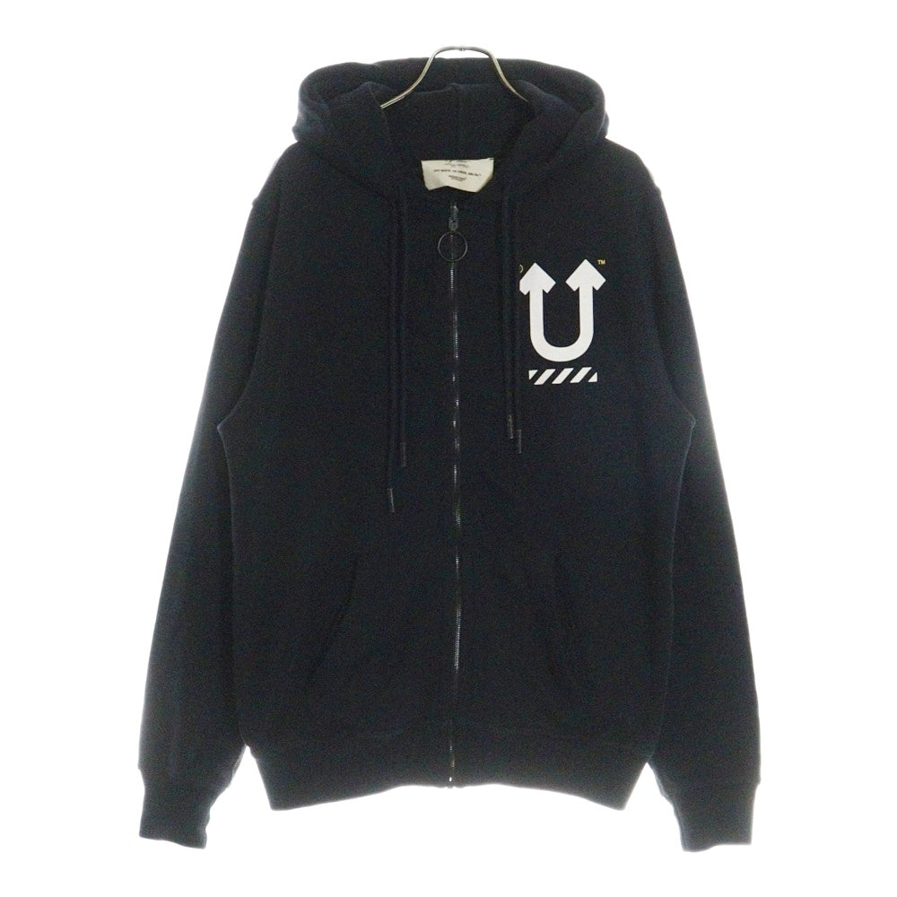 OFF-WHITE(オフホワイト) 19AW ×UNDERCOVER SKELETON RVRS ZIP HOODIE アンダーカバー スケルトン ジップフーディー パーカー ブラック OMBE002G19762010