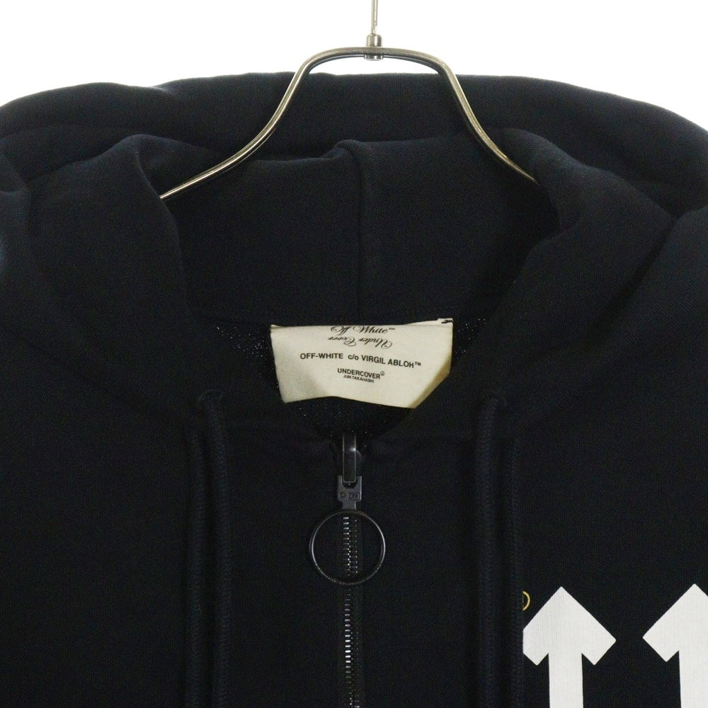 OFF-WHITE(オフホワイト) 19AW ×UNDERCOVER SKELETON RVRS ZIP HOODIE アンダーカバー スケルトン ジップフーディー パーカー ブラック OMBE002G19762010