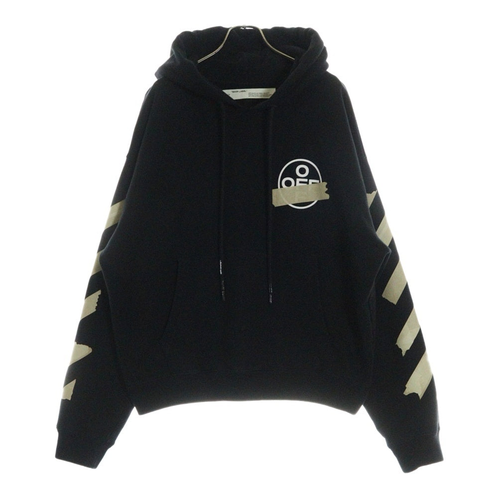 OFF-WHITE(オフホワイト) 20SS TAPE ARROWS OVER HOODIE テープアローズ オーバーフーディー プルオーバーパーカー ブラック OMBB037R20E30002