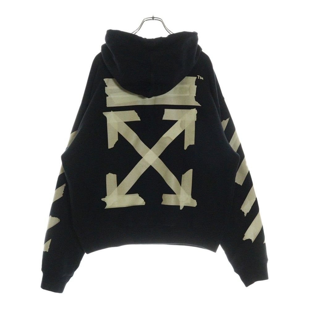 OFF-WHITE(オフホワイト) 20SS TAPE ARROWS OVER HOODIE テープアローズ オーバーフーディー プルオーバーパーカー ブラック OMBB037R20E30002