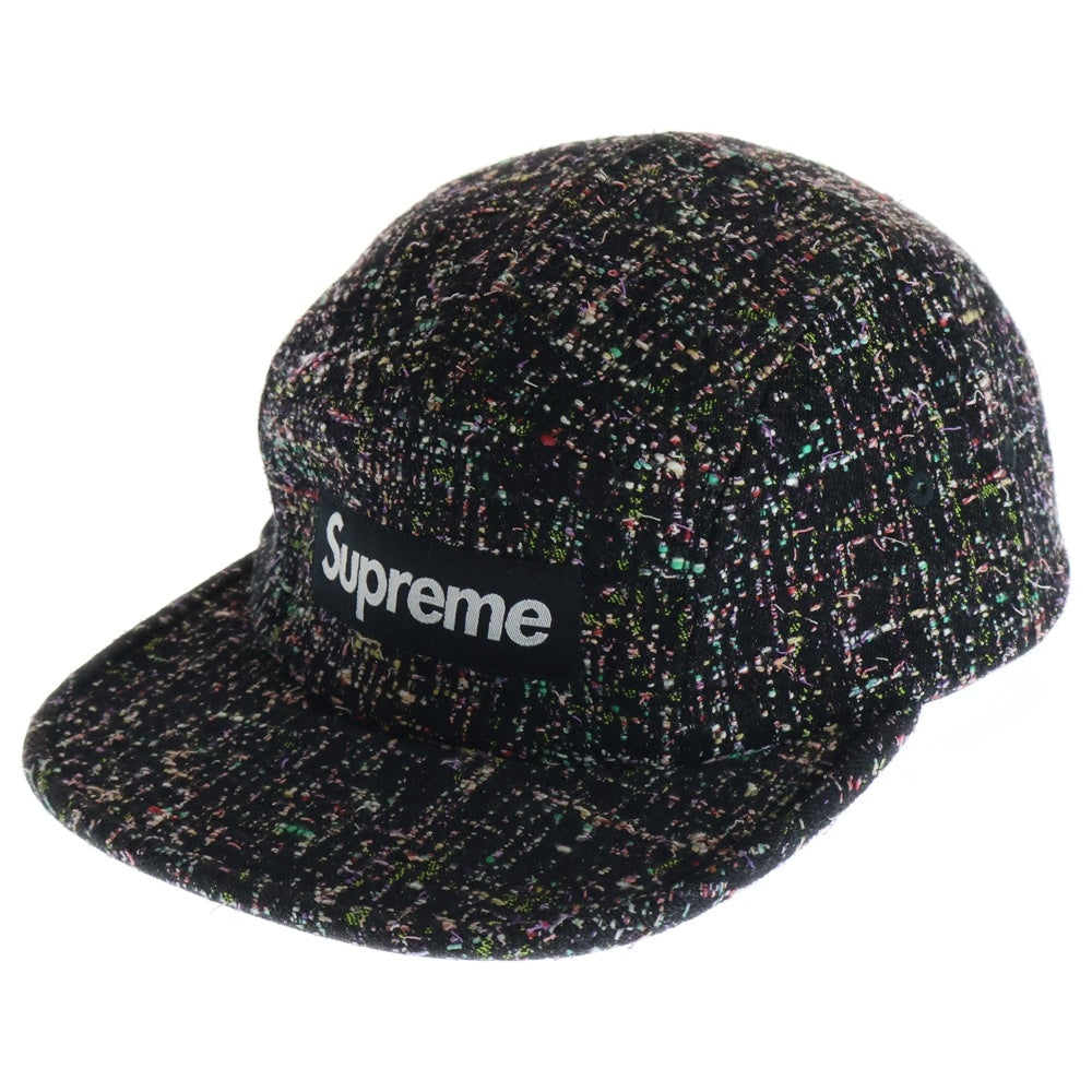 SUPREME(シュプリーム) 24AW Denim Boucle Camp Cap デニム ブークレ キャップ 帽子 ブラック