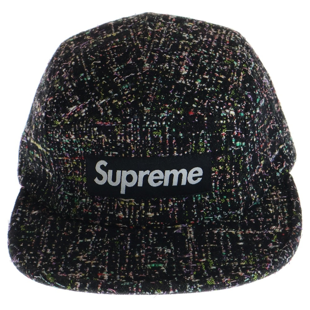SUPREME(シュプリーム) 24AW Denim Boucle Camp Cap デニム ブークレ キャップ 帽子 ブラック