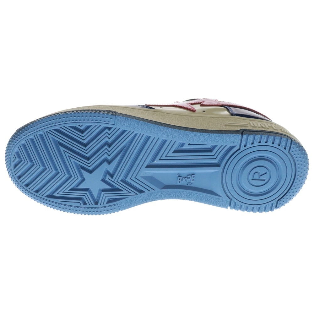 A BATHING APE(アベイシングエイプ) Bape Sta #1 Blue 1K80191301 ベイプスタ パテントレザーローカットスニーカー ブルー US8/26cm