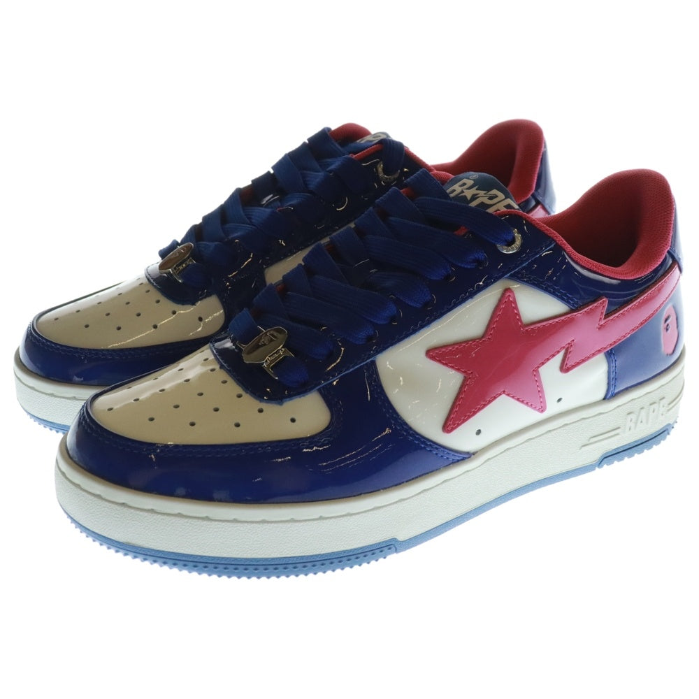 A BATHING APE(アベイシングエイプ) Bape Sta #1 Blue 1K80191301 ベイプスタ パテントレザーローカットスニーカー ブルー US8/26cm