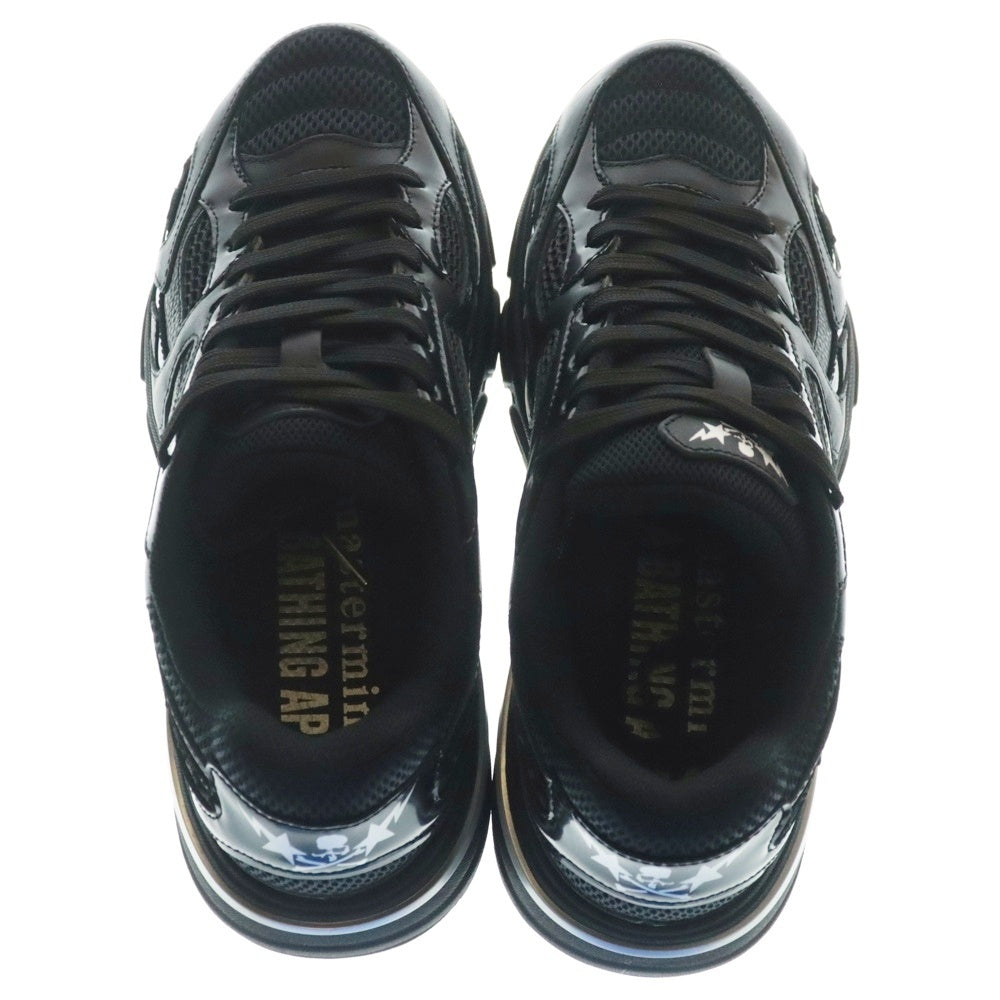 A BATHING APE(アベイシングエイプ) ×mastermind Japan BAPE SHARK STA 14TH 1K73191910 マスターマインド ベイプシャークスタ メッシュローカットスニーカー ブラック US8/26cm