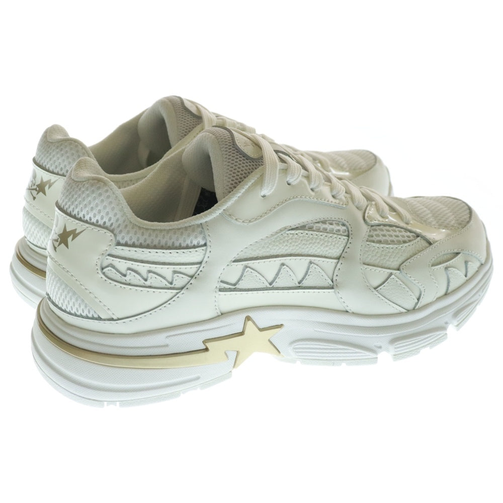 A BATHING APE(アベイシングエイプ) ×mastermind Japan BAPE SHARK STA 14TH 1K73191910 マスターマインド ベイプシャークスタ メッシュローカットスニーカー ホワイト US8/26cm