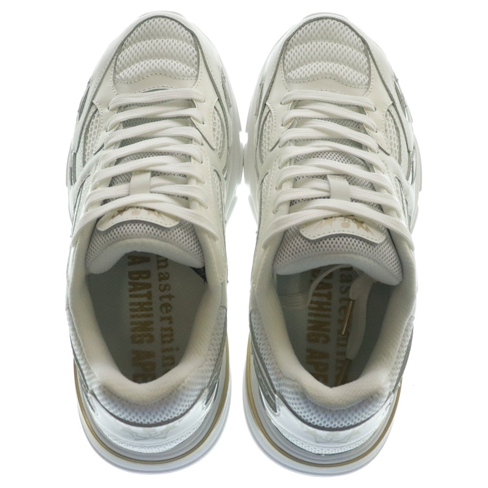 A BATHING APE(アベイシングエイプ) ×mastermind Japan BAPE SHARK STA 14TH 1K73191910 マスターマインド ベイプシャークスタ メッシュローカットスニーカー ホワイト US8/26cm