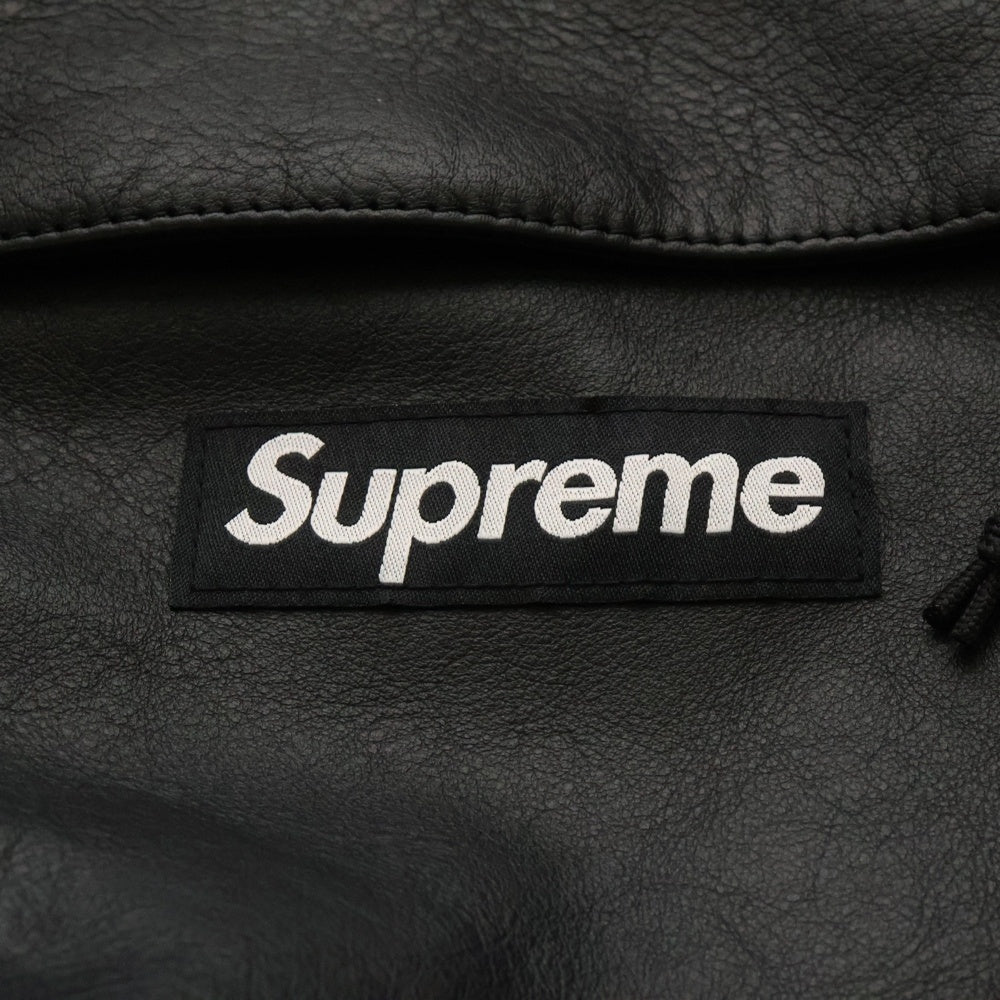 SUPREME(シュプリーム) 24AW Leather Duffle Bag レザー ダッフル ボストン ラージ バッグ ブラック
