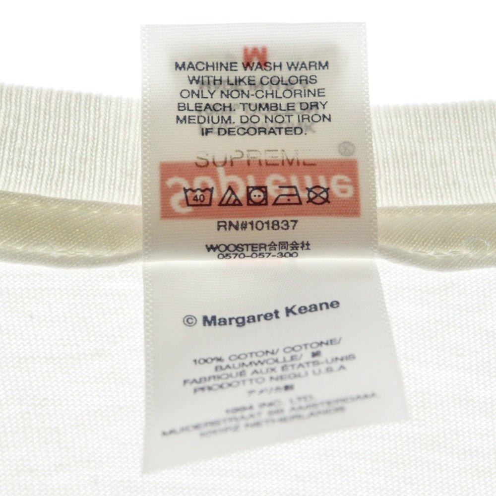 SUPREME(シュプリーム) 24SS Margaret Keane Teardrop Tee マーガレット キーン ティアドロップ プリント クルーネック 半袖Tシャツ カットソー ホワイト