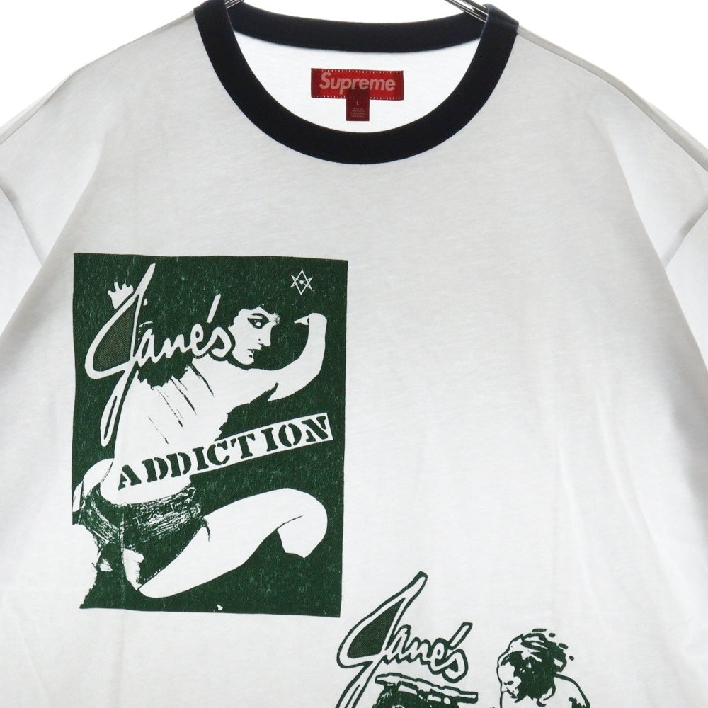 SUPREME(シュプリーム) 24AW Jane's Addiction Ringer Tee ジョーンズアディクション リンガー半袖Tシャツ カットソー ホワイト
