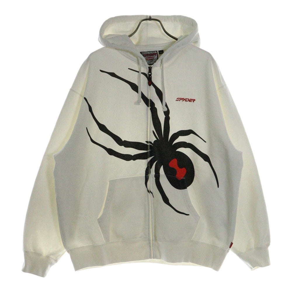 SUPREME(シュプリーム) 24AW ×SPYDER Zip Up Hooded Sweatshirt スパイダー スウェットジップパーカー ホワイト/ブラック