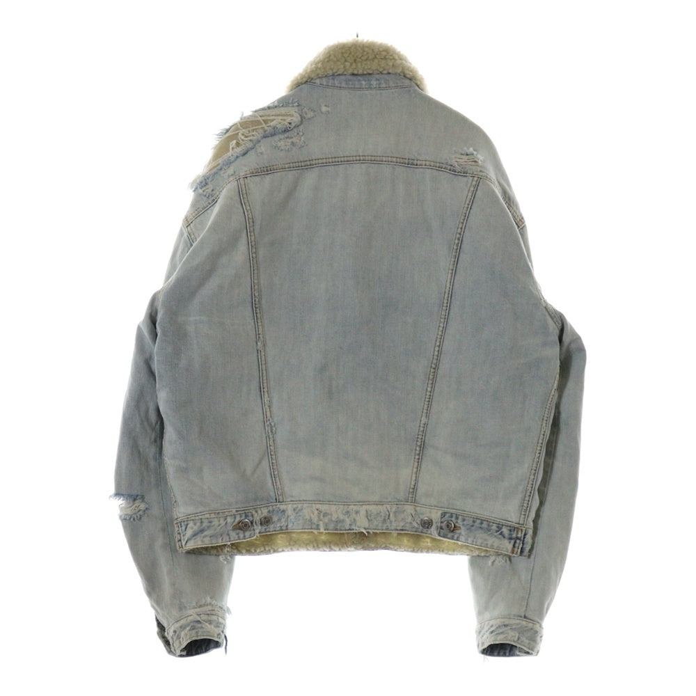 DSQUARED2(ディースクエアード) Destroyed Denim Jacket デストロイド 内側ボア デニムジャケット インディゴ S71AN0466