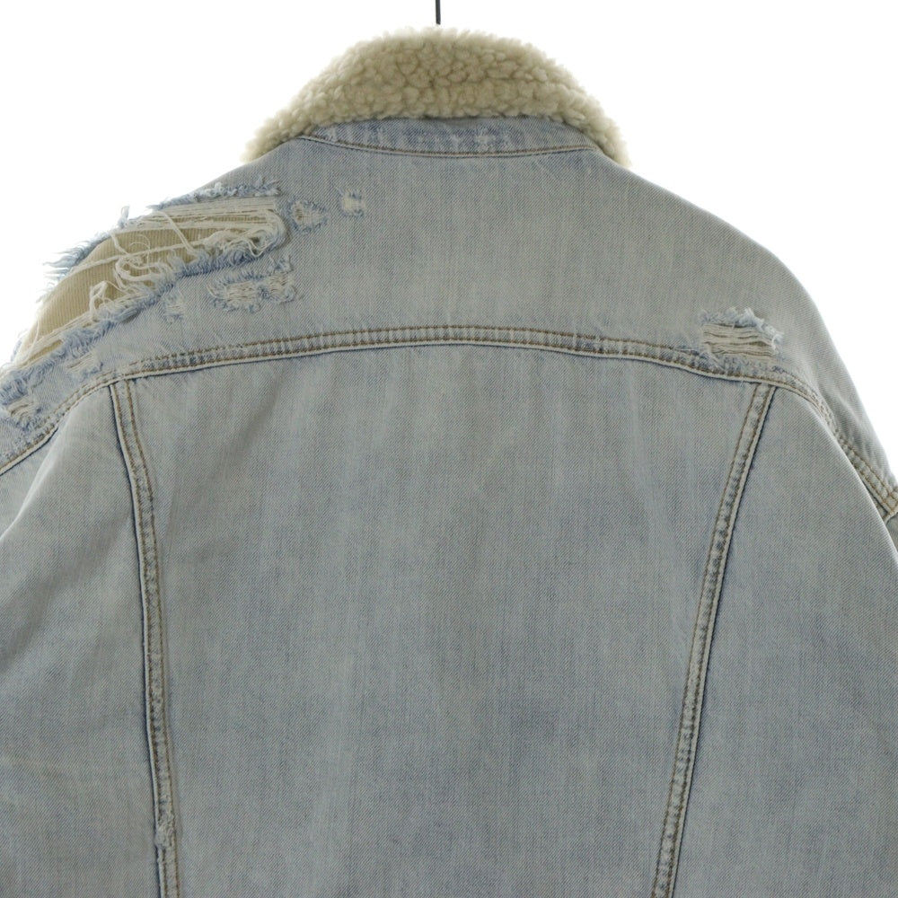 DSQUARED2(ディースクエアード) Destroyed Denim Jacket デストロイド 内側ボア デニムジャケット インディゴ S71AN0466
