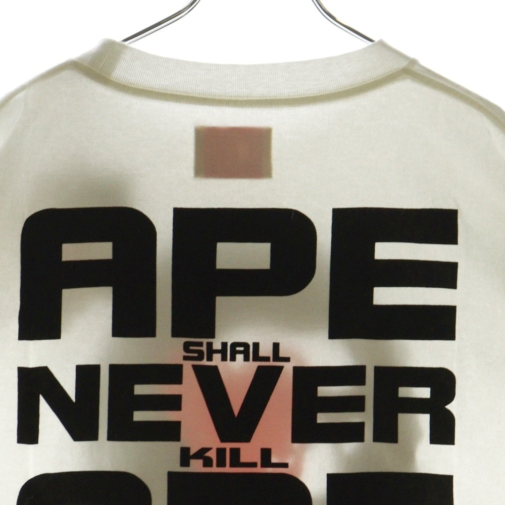 A BATHING APE(アベイシングエイプ) 25SS ×Emotionally Unavailable エモーショナリー アンアヴェイラブル プリント半袖Tシャツ カットソー ホワイト