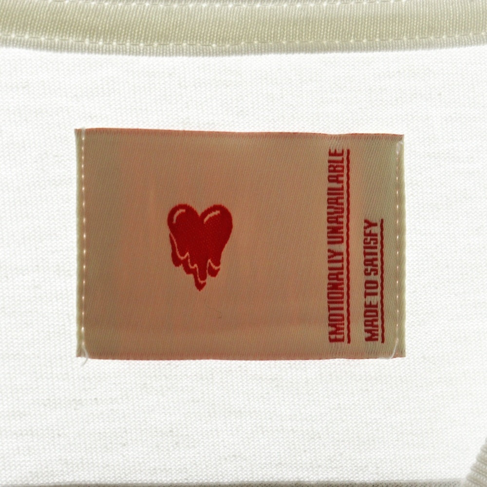 A BATHING APE(アベイシングエイプ) 25SS ×Emotionally Unavailable エモーショナリー アンアヴェイラブル プリント半袖Tシャツ カットソー ホワイト
