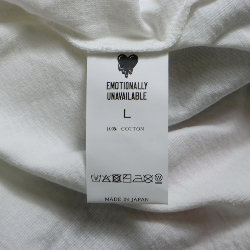 A BATHING APE(アベイシングエイプ) 25SS ×Emotionally Unavailable エモーショナリー アンアヴェイラブル プリント半袖Tシャツ カットソー ホワイト