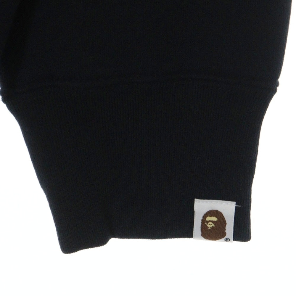 A BATHING APE(アベイシングエイプ) BAPE プリントロゴスウェットプルオーバーパーカー ブラック 001GDL201010H
