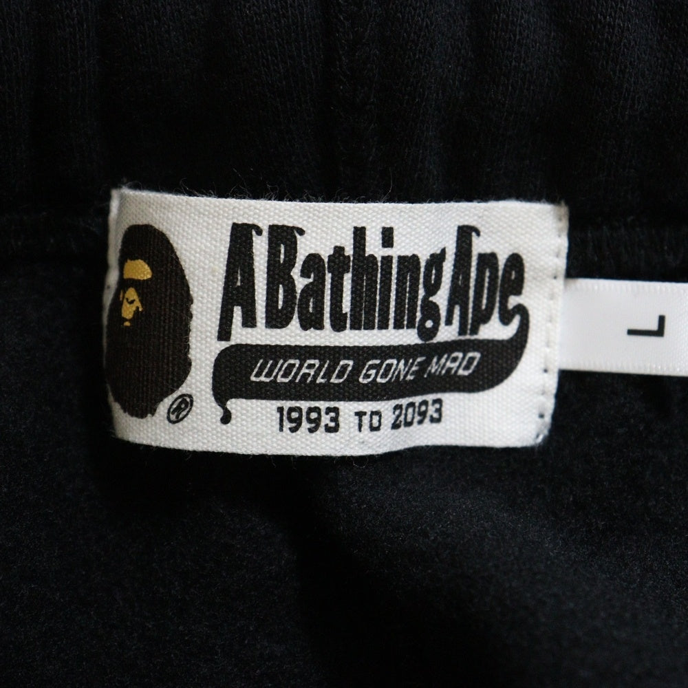 A BATHING APE(アベイシングエイプ) BAPE プリントロゴスウェットパンツ トラウザー ブラック 001GDL201010H