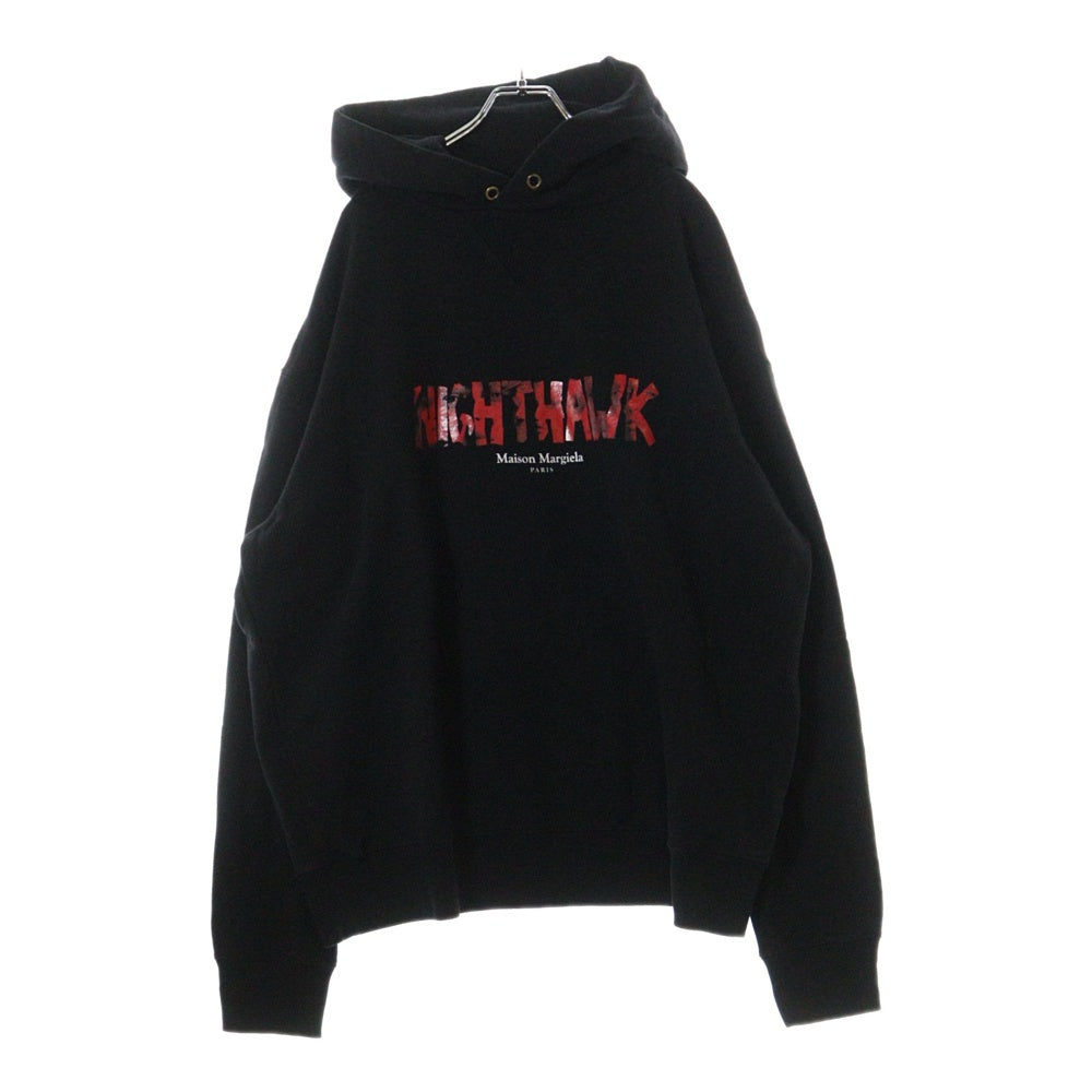 Maison Margiela(メゾンマルジェラ) 24AW ARTISANAL Nighthawk 2024 プリントロゴスウェットプルオーバー パーカー ブラック S50GU0245 M25003