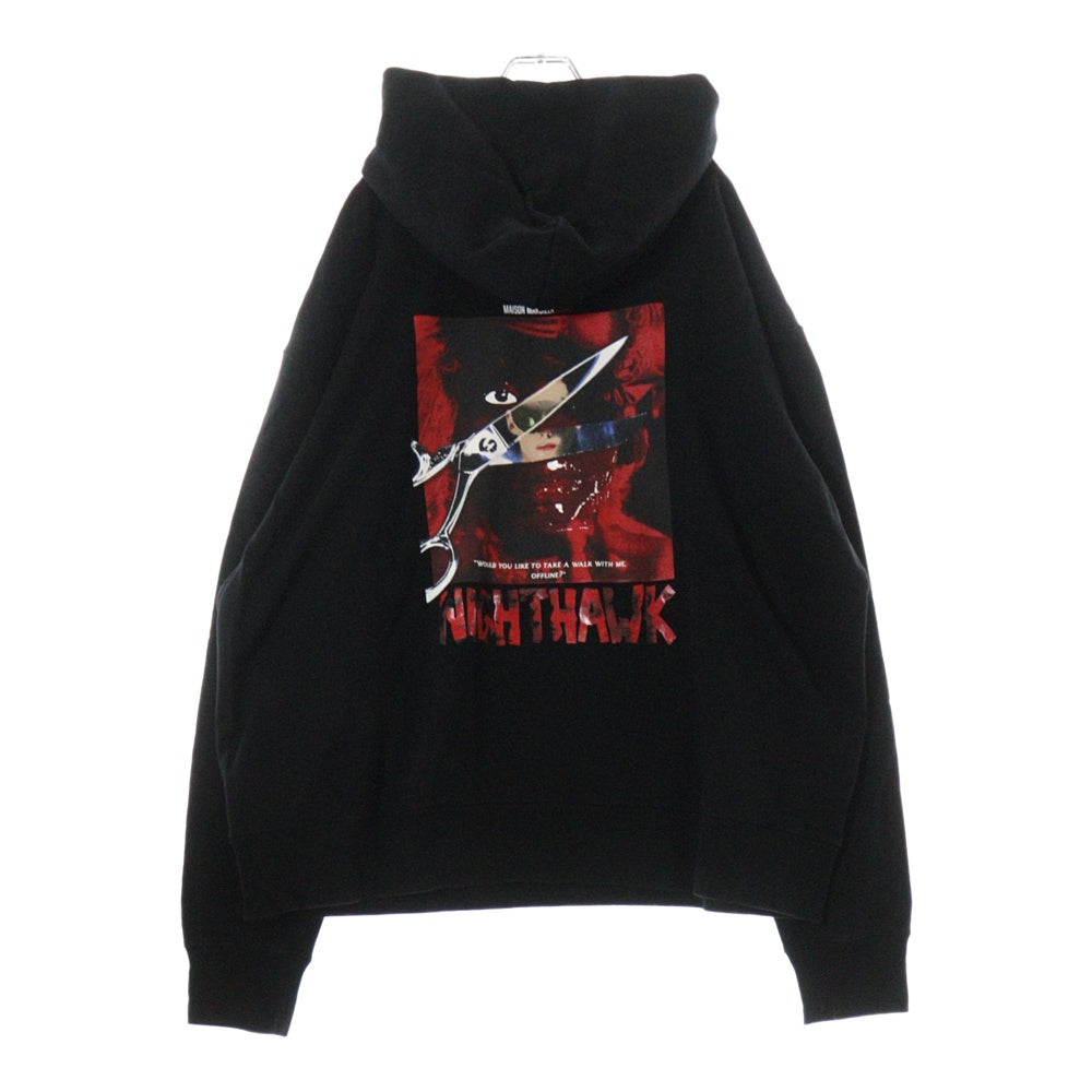 Maison Margiela(メゾンマルジェラ) 24AW ARTISANAL Nighthawk 2024 プリントロゴスウェットプルオーバー パーカー ブラック S50GU0245 M25003