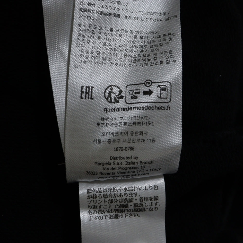Maison Margiela(メゾンマルジェラ) 24AW ARTISANAL Nighthawk 2024 プリントロゴスウェットプルオーバー パーカー ブラック S50GU0245 M25003