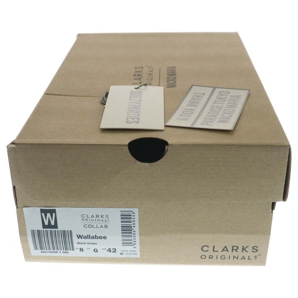 WACKO MARIA(ワコマリア) 23SS ×Clarks Originals SNAKE EMBOSSED LEATHER WALLABEE UK8/26.0cm ブラック