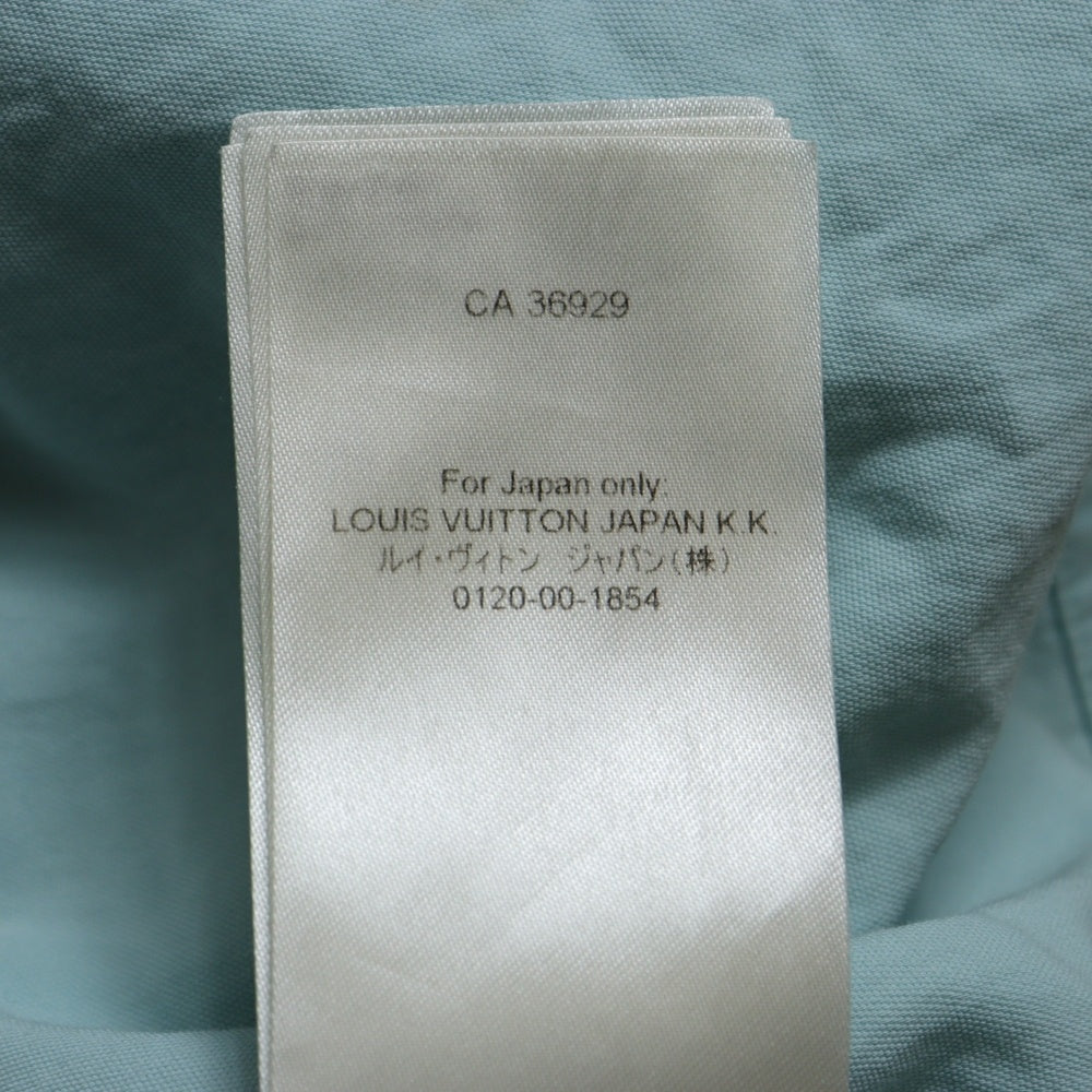 LOUIS VUITTON(ルイヴィトン) LOUIS VUITTON ルイヴィトン 23AW シグネチャーロゴプリントボタンフライ半袖シャツ RM232Q YH4 HPS53W ブルー