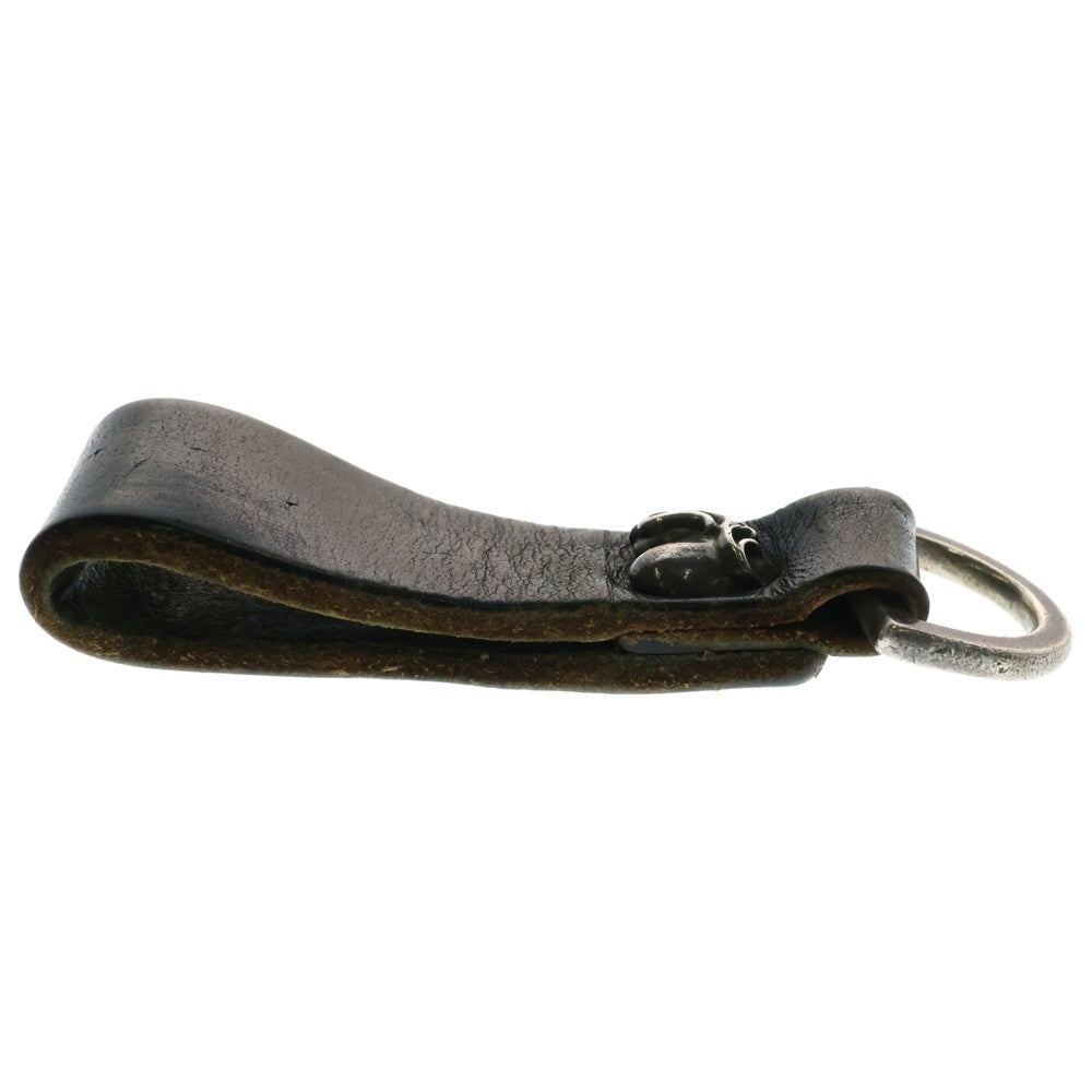 CHROME HEARTS(クロムハーツ) BELT LOOP D RING Dカン ハートボールボタンレザーベルトループ ブラック/シルバー