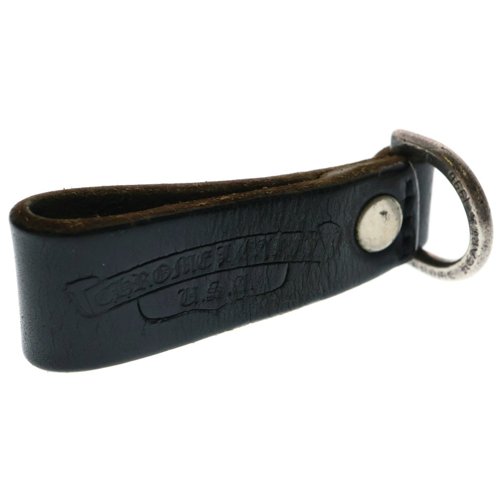 CHROME HEARTS(クロムハーツ) BELT LOOP D RING Dカン ハートボールボタンレザーベルトループ ブラック/シルバー