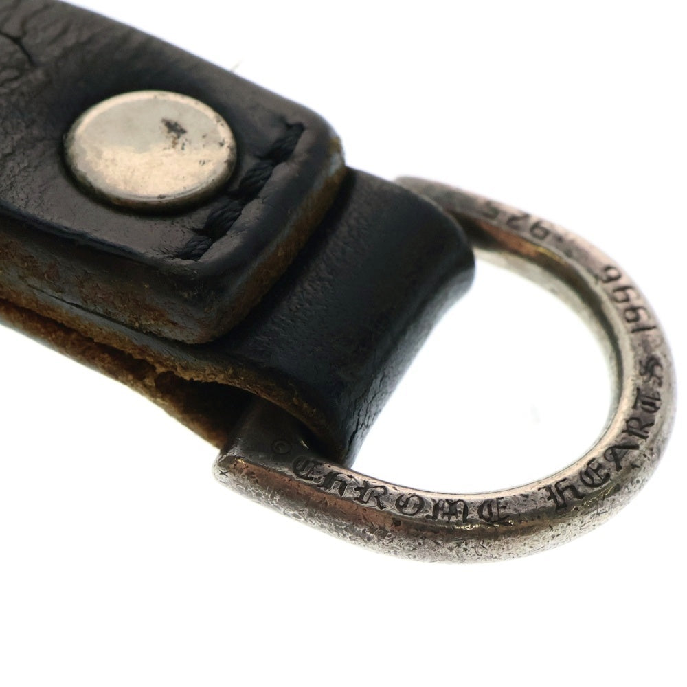 CHROME HEARTS(クロムハーツ) BELT LOOP D RING Dカン ハートボールボタンレザーベルトループ ブラック/シルバー