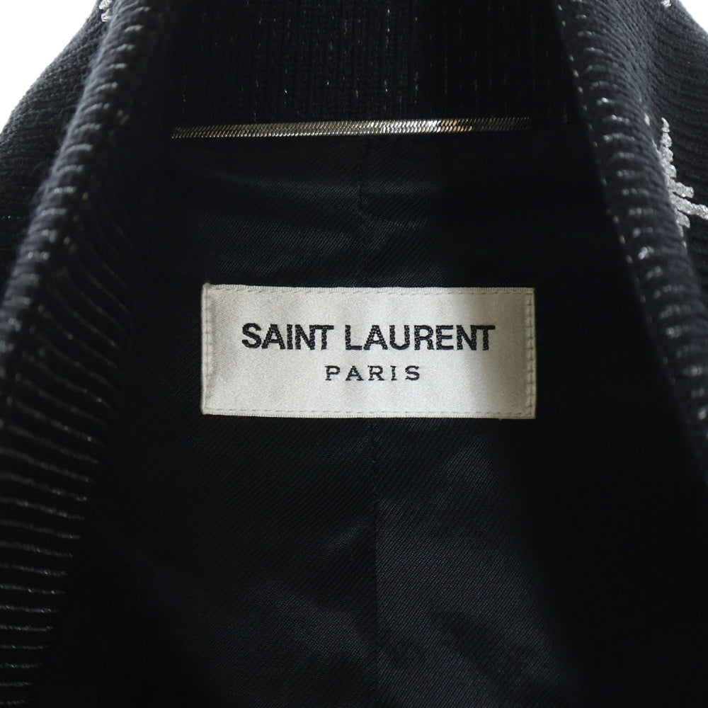 SAINT LAURENT PARIS(サンローランパリ) TEDDY JACKET スタージャガード ネック テディ スタジャン ジャケット ブラック 455208 Y180W