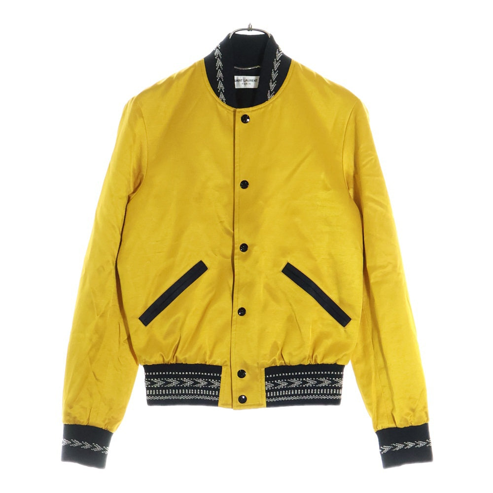 SAINT LAURENT PARIS(サンローランパリ) 18SS サテンヴァーシティージャケット イエロー 506549 Y170S