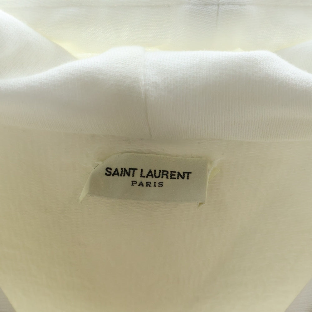 SAINT LAURENT PARIS(サンローランパリ) フロントロゴ スウェットプルオーバーパーカー ホワイト 464581YB2PG
