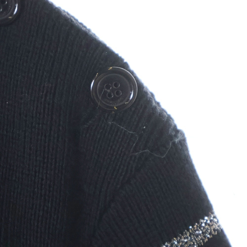 SAINT LAURENT PARIS(サンローランパリ) 19AW ボーダーウールニット ブラック/シルバー 588078 YAFS2
