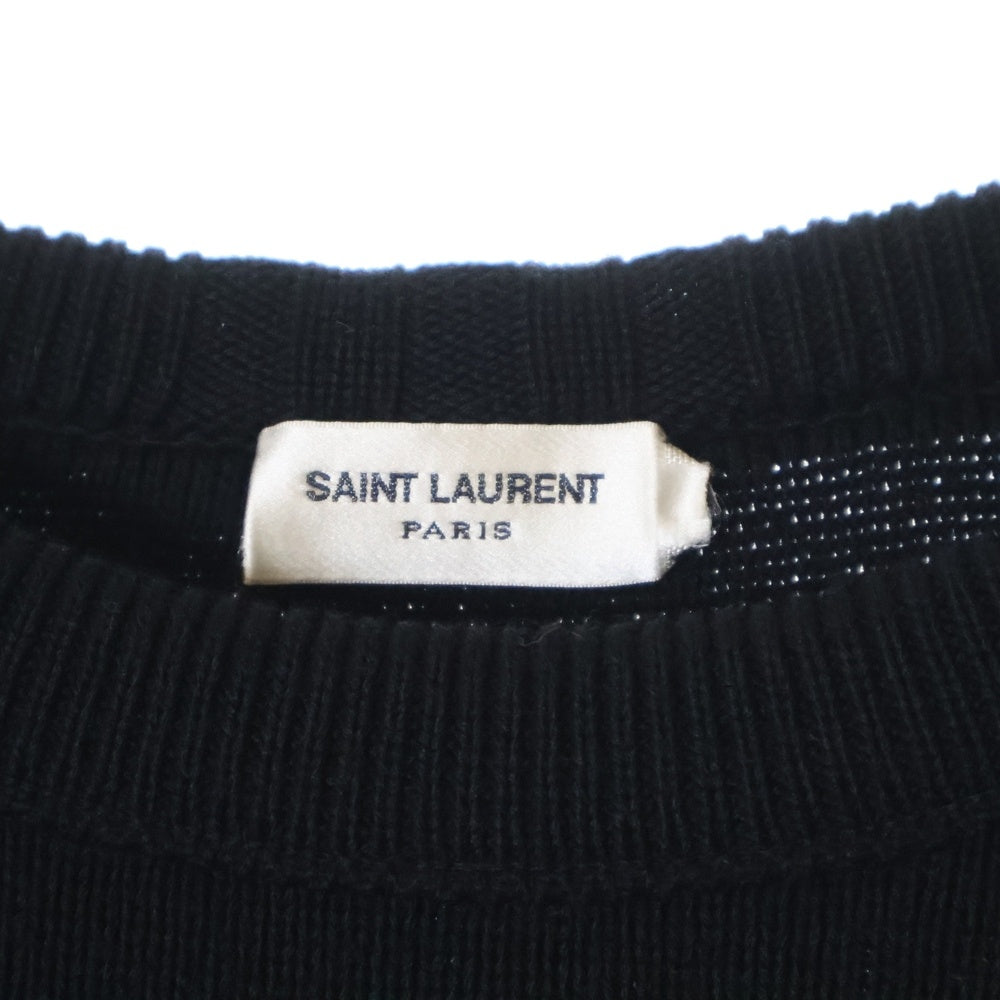 SAINT LAURENT PARIS(サンローランパリ) 19AW ボーダーウールニット ブラック/シルバー 588078 YAFS2