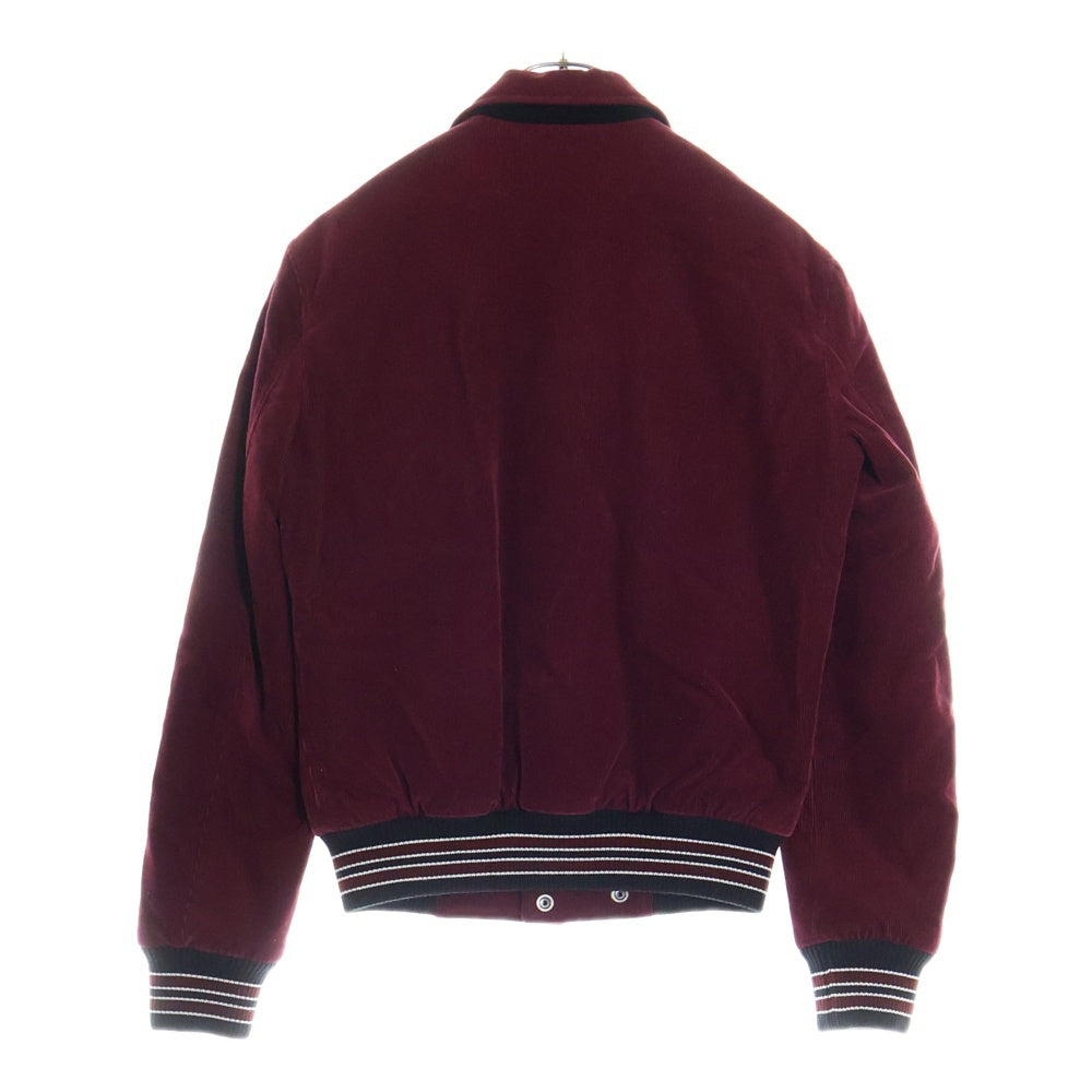 SAINT LAURENT PARIS(サンローランパリ) コーデュロイ 中綿 スタジアムジャンバー ブルゾン エディ期 ワインレッド 485490 Y006R