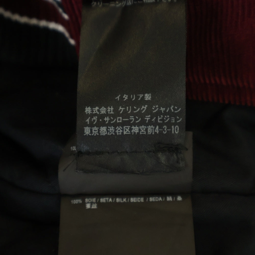 SAINT LAURENT PARIS(サンローランパリ) コーデュロイ 中綿 スタジアムジャンバー ブルゾン エディ期 ワインレッド 485490 Y006R