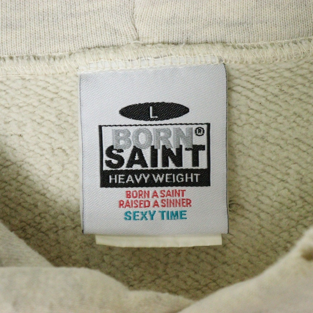 SAINT MICHAEL(セントマイケル) 24SS ×BONE XRAISED BR_HOODIE LA ボーンレイズド グラフィック総柄 スウェット プルオーバーパーカー アイボリー SM-YS8-0000-C11