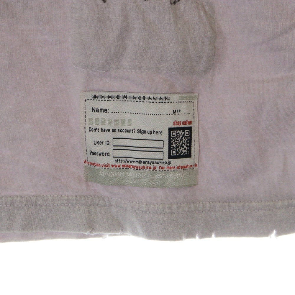 MAISON MIHARAYASUHIRO(メゾンミハラヤスヒロ) Cat Print Bleached T-shirt キャットプリント ブリーチド 半袖Tシャツ パープル B14TS591 レディース