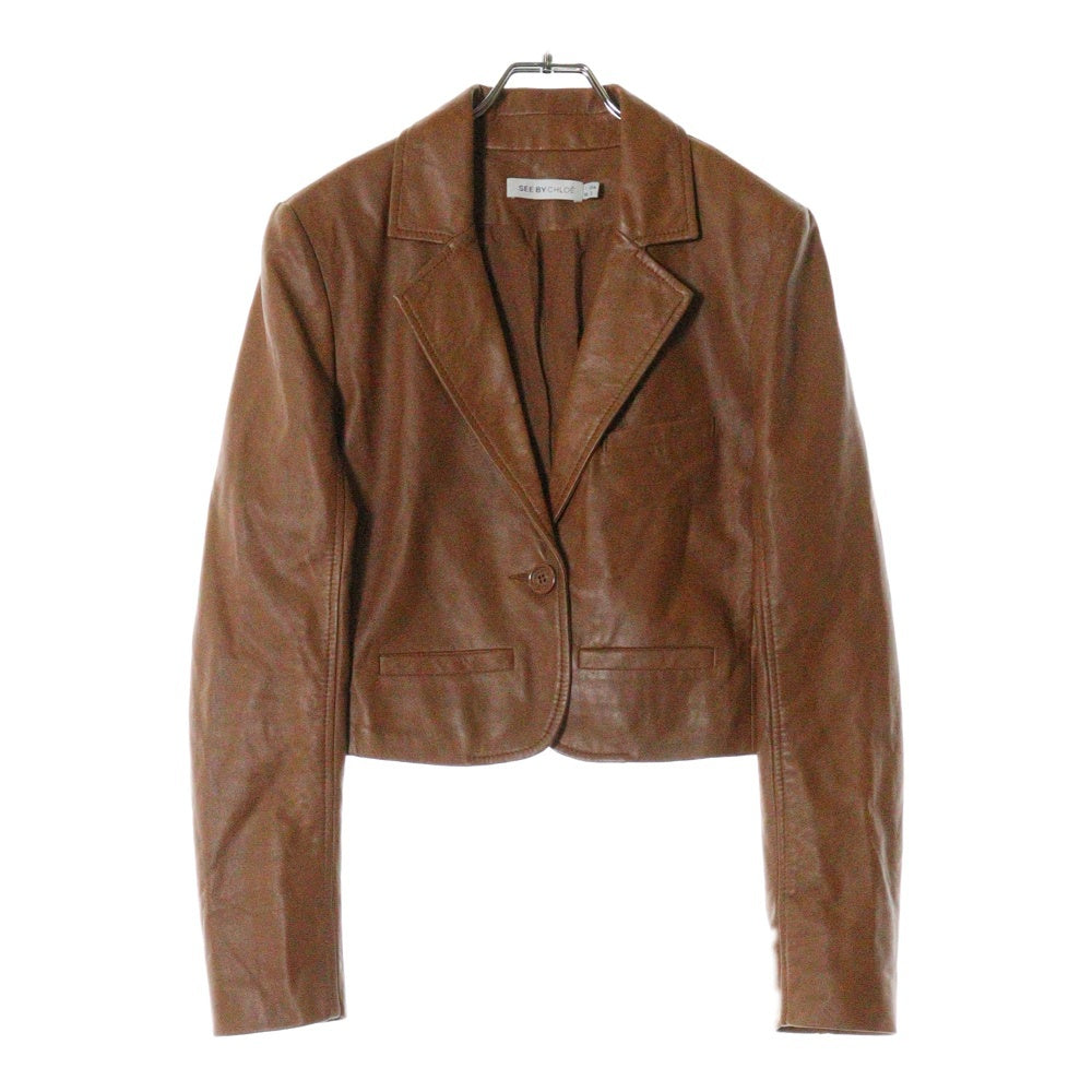 SEE BY CHLOE(シーバイクロエ) シープレザージャケット 羊革 ブラウン レディース