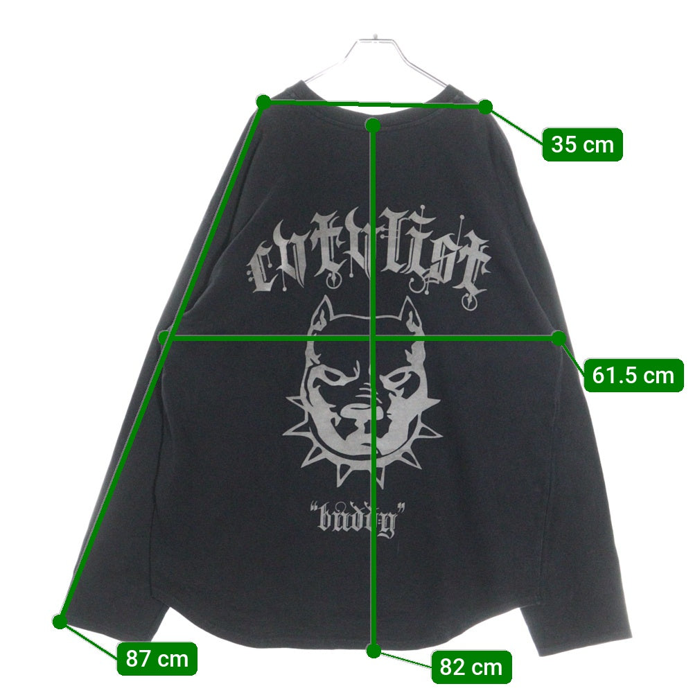 cvtvlist(カタリスト) BYDDY プリントロゴ 長袖Tシャツ カットソー ブラック
