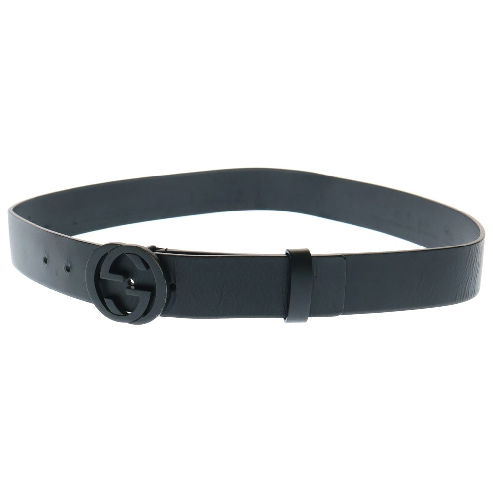 GUCCI(グッチ) インターロッキングG レザーベルト ブラック 368186 BGH0V